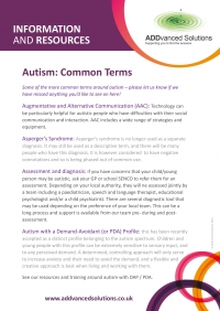 AS Autism - Common Terms 2022